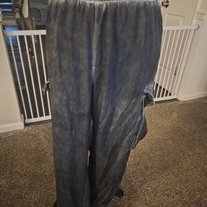 Nicole Miller Slate Blue Drawstring Track Joggers